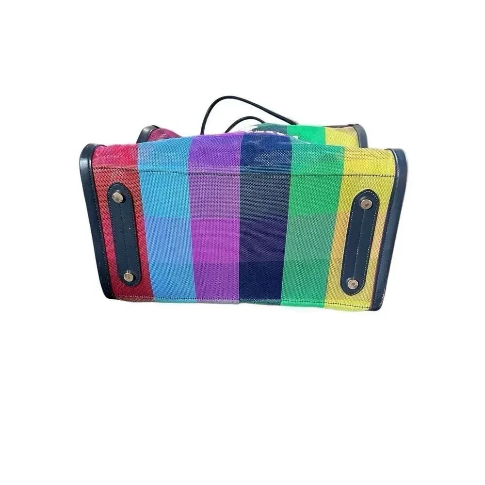 NWOT Kate Spade Ella Extra Large Rainbow Mesh Bag Tote Zip Top Embroidered Logo